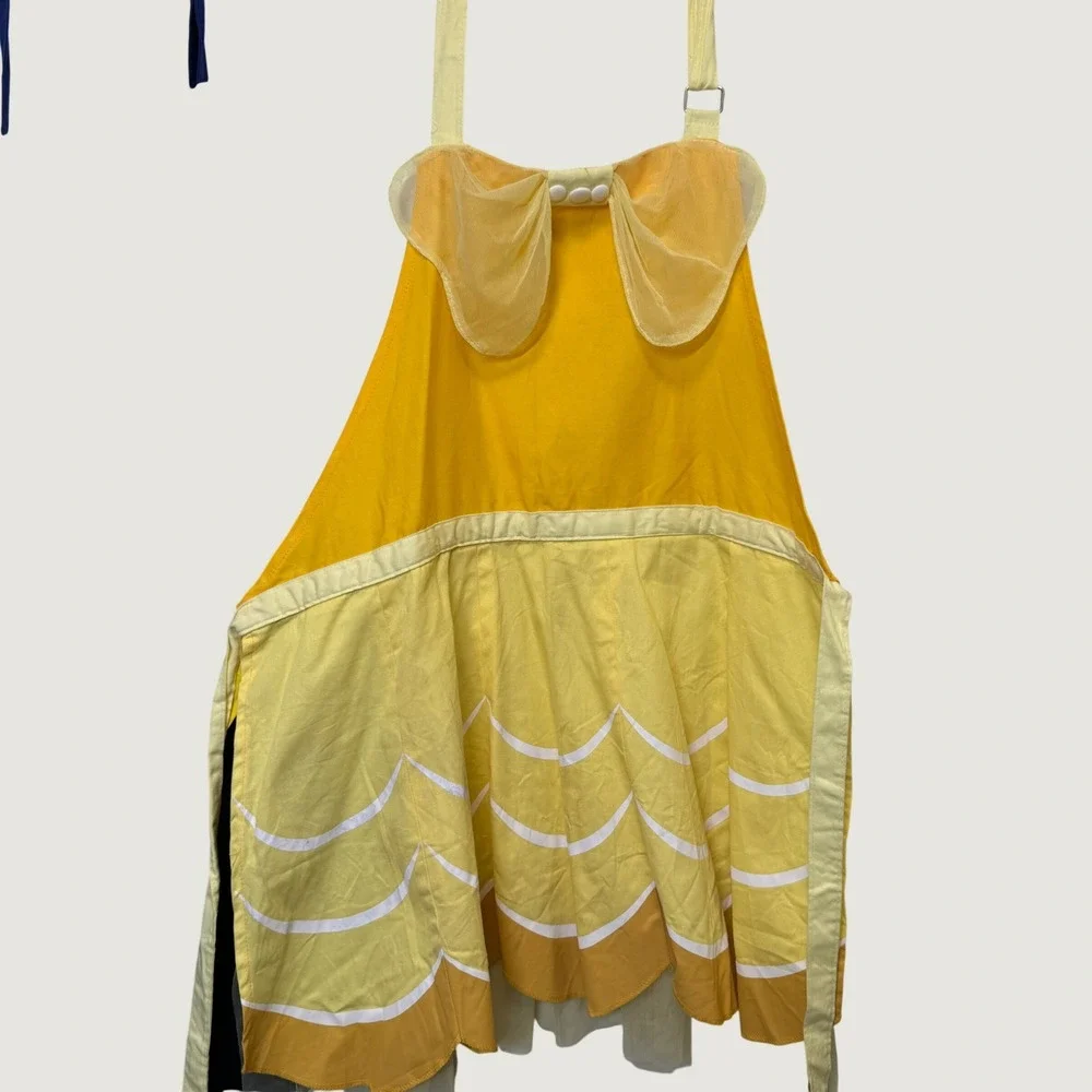 Disney Unisex Beauty and the Beast Apron Set OS Yellow Blue Belle Beast Cosplay